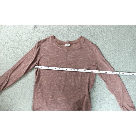 Aritzia Wilfred Sweater Xs Berri Marled Brown Ribbed Pipping Crew Neck Pullover - Picture 4 of 6